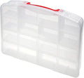 Quantum QB900 Divided Small Item Storage Box 10-1/4-Inch x 13-Inch x 2-3/8-Inch Clear