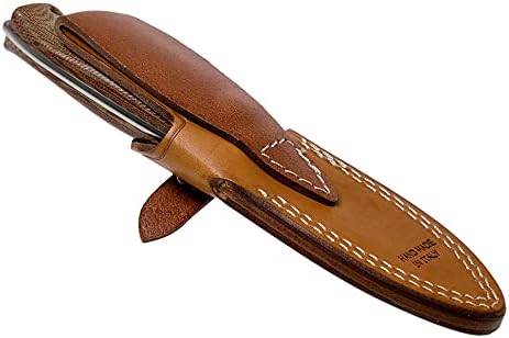 LionSTEEL M4 Fixed Blade FatCarbon Glow in the Dark Carbon Fiber Handle Scales Full Extended Tang Construction M390 Steel Blade Triple Stitched Leather Sheath KAVISO Exclusive