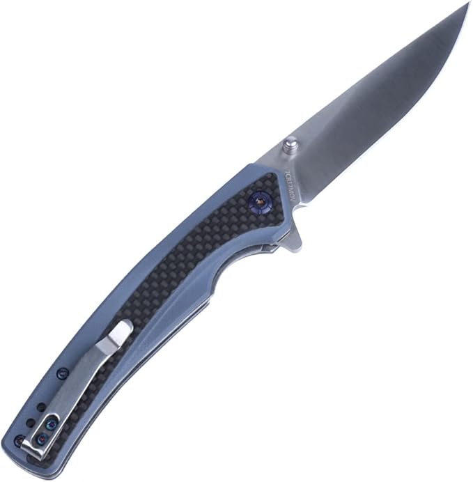 MASALONG Kni242 Folding Knife G10 Carbon Fiber Handle Outdoor Knife Fit Camping Wilderness Survival 59HRC hardness rust resistant blade
