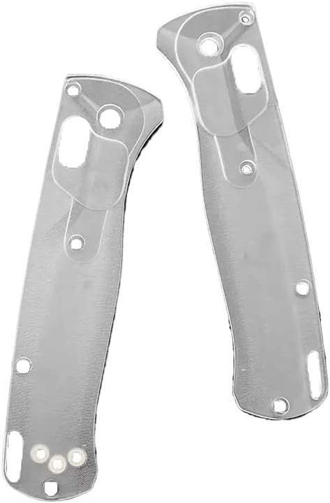 2-Piece Pair CNC Acrylic Scales Handle Patch Replacement in Transparent White Fits for Bugout 535