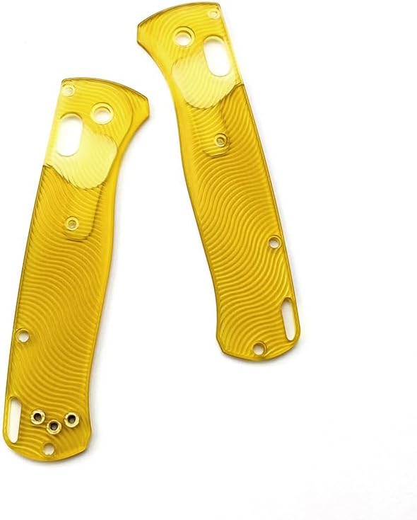 1 Pair Custom Utem Scales Fits for Benchmade Bugout 535 Clear Yellow PEI Handle Patch
