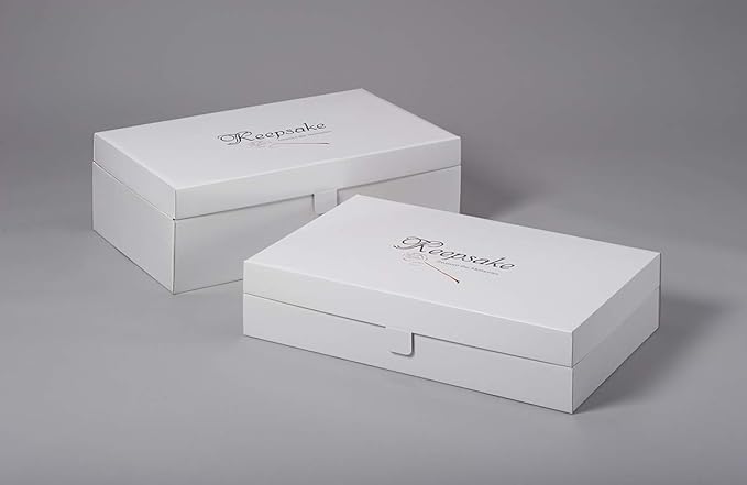 Foster-Stephens White Wedding Dress Preservation Kit | Stylish Garment Storage Box | Closet Storage Organizer for Quilts Gowns Dresses Family Heirlooms | White Extra-Large