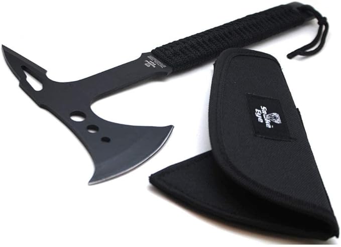 Snake Eye Tactical Compact Tomahawk Full Tang | Camping Axe | Outdoors | Gaming (Black 2)