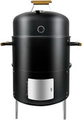 17 BBQ Smoker Grill Built in Thermometer Air Vent and adding charcoal door Multi-Layer heavy duty Meat Smoker Grill