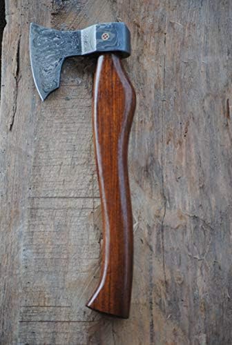 Axe Damascus Steel 13 Rose Wood Handle Axe/Hand Forged Woodsman Axe