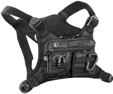 DEYACE Chest Bag For Men Tactical Inspired Sports Utility Chest Pack EDC Pouch Bag With Built-In Phone Holder for Workouts Running Cycling Black
