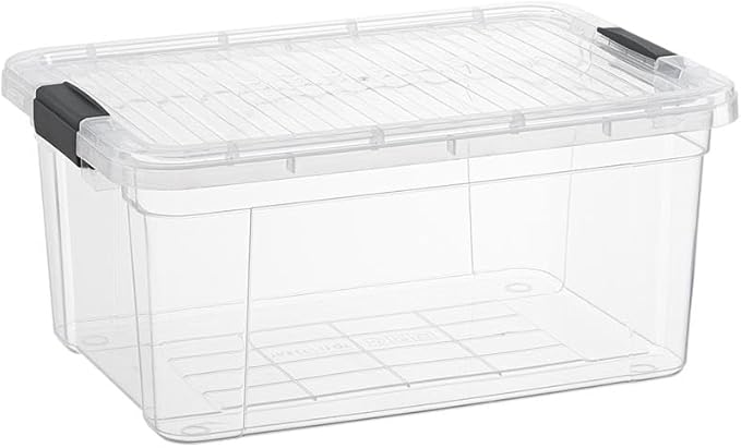 Superio Clear Storage Box with Lid 21 Quart Plastic Container Bins for Organizing Stackable Crates BPA Free Non Toxic Odor Free Organizers for Home Office School and Dorm