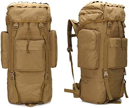 Outdoor Sports Pack Hiking Bag Tactical Rucksack Camo Knapsack Combat Camouflage Tactical Molle 65L Backpack - 3 Color Desert