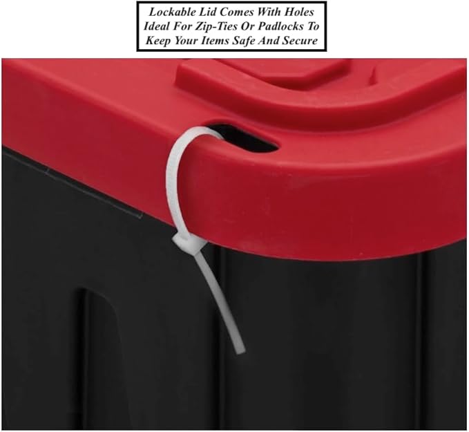 2 PCS 40 Gallon Snap Lid Plastic Storage Bin Storage Container Storage Box Stackable Design Tough Recycle Plastic Construction Lockable With Holes For Zip Ties Or Padlocks