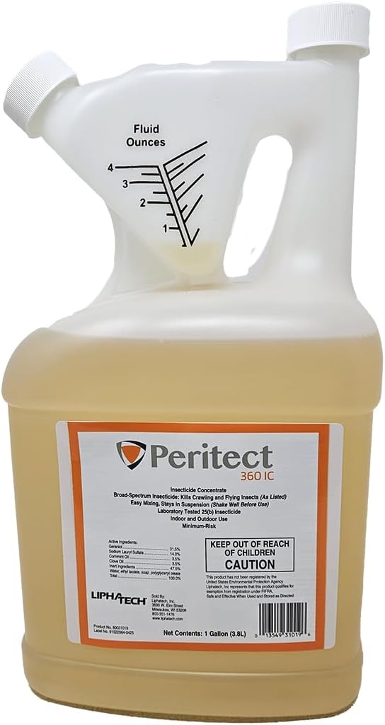 Liphatech Peritect 360 IC for Bedbugs Fleas &amp More - FIFRA 25(b) Exempt - 128oz