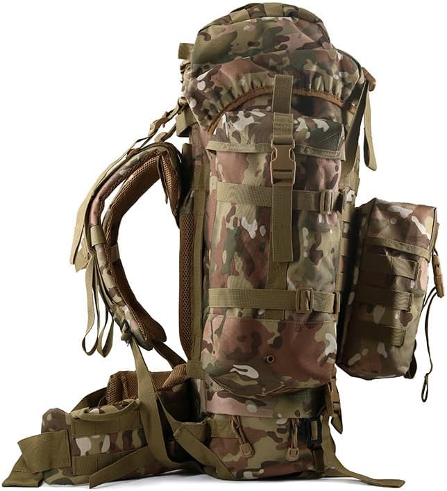 Tactical Backpack Military Molle Hiking 80L Travel Outdoor Tactical Hiking Army Green