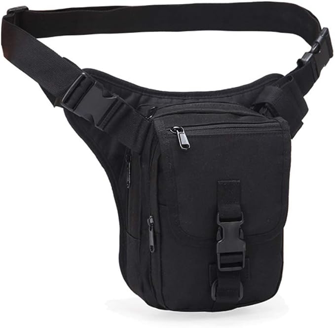 Outdoor Sports Hiking Versipack Camouflage Bag Tactical Leg Pack - Black