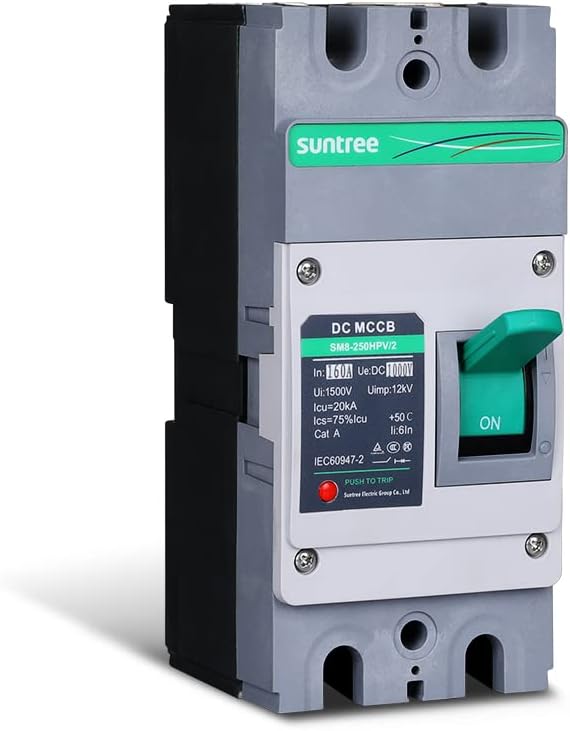 Renogy Suntree 160 Amp 2-Pole DC Circuit Breaker for Off-Grid Solar System Molded Case