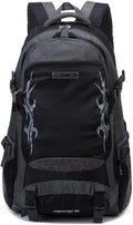 40L Hiking Backpack Orange and Gray Water Resistant Outdoor Travel Daypack for Men and Women (Black)