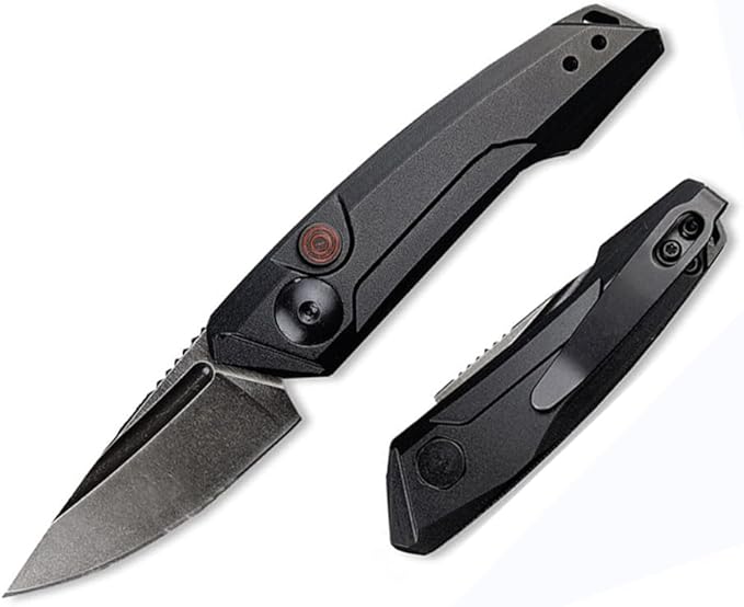 HUAAO Mini Pocket Folding Knife 1.81 Inch Drop Point Blade Aluminum Handle Box OpenerCamping EDC Tool