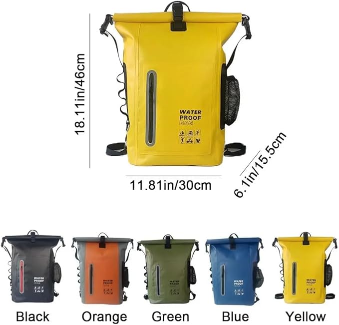 Dry Bag Waterproof Hiking 25L-Floating&ampLightweight Bags for men Backpack Boating FishingPaddle boardingCamping Kayaking(Green)