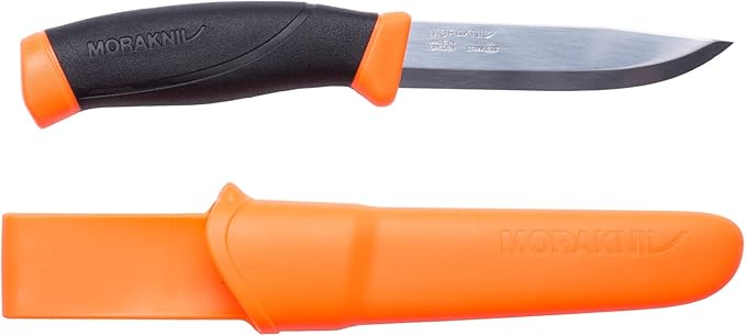 Morakniv Companion Carbon Steel Fixed-Blade Knife with Sheath 4.1 Inch Military Green