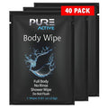 Shower Body Wipes 40 Individually Wrapped Personal Hygiene Body Wipes for Women and Men Keep Clean After Gym Travel Camping Outdoors Sports