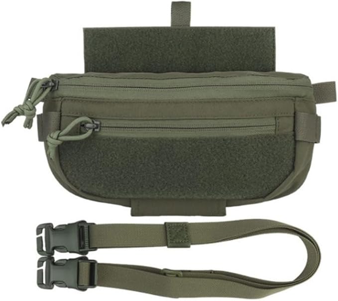 Tactical Drop Dangler Pouch Abdominal Carrying Pouch with Hook and Loop Panel Utility Tool Dangler Organizer Pouch for Chest Rig Vest