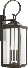 Gibbes Street Collection 3-Light Clear Beveled Glass New Traditional Outdoor Large Wall Lantern Light Antique Bronze