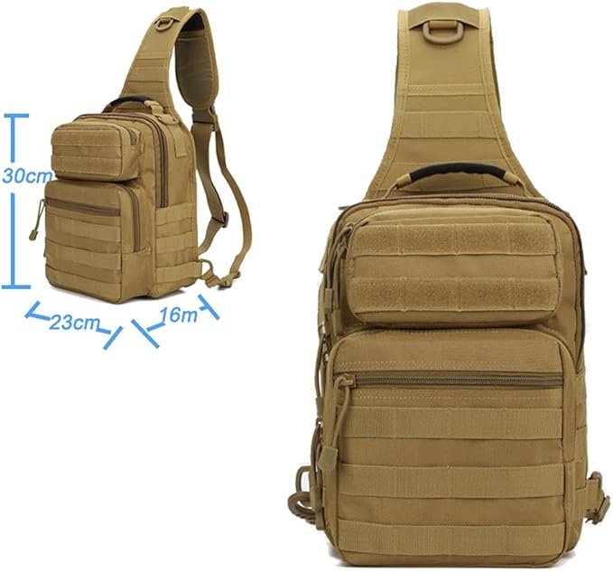 Sunnystacticalgear Outdoor Sports Hiking Sling Bag Shoulder Pack Camouflage Tactical Molle Chest Bag - Green