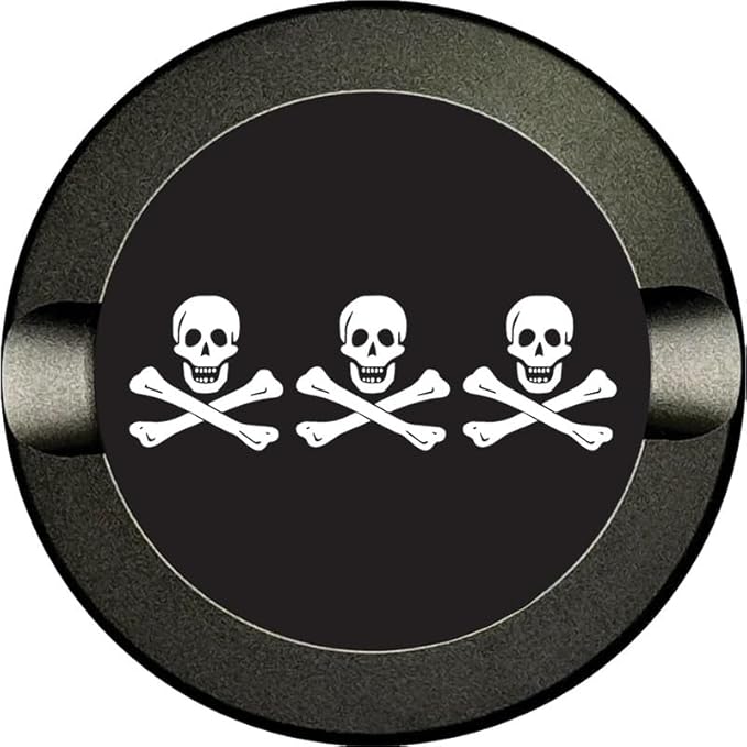 Metal Zyn Container and Holder - Triple Jolly Roger Pirate Flags