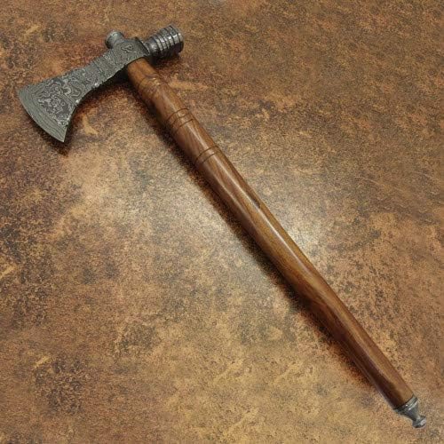 Axe Damascus Steel 22 Rose Wood Handle Axe/Hand Forged Woodsman Axe