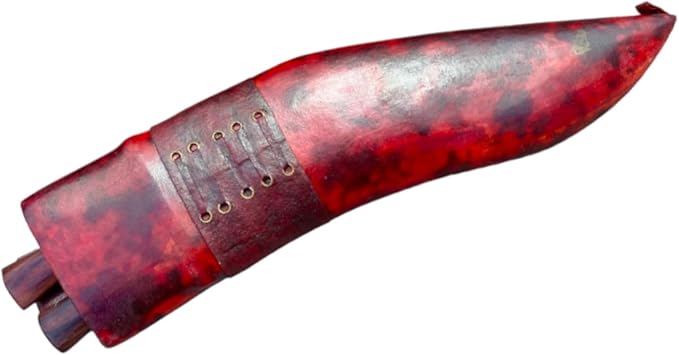 Gorkha WW I Kukri Knife With Sheath &amp 2 Small Knives Carbon Steel 10.5 IN Fixed Blade Overall 16 IN Hand-Hammered In Nepal (Hiking Bush crafting Camping Indoor &amp Outdoor) Heavy Duty Knife