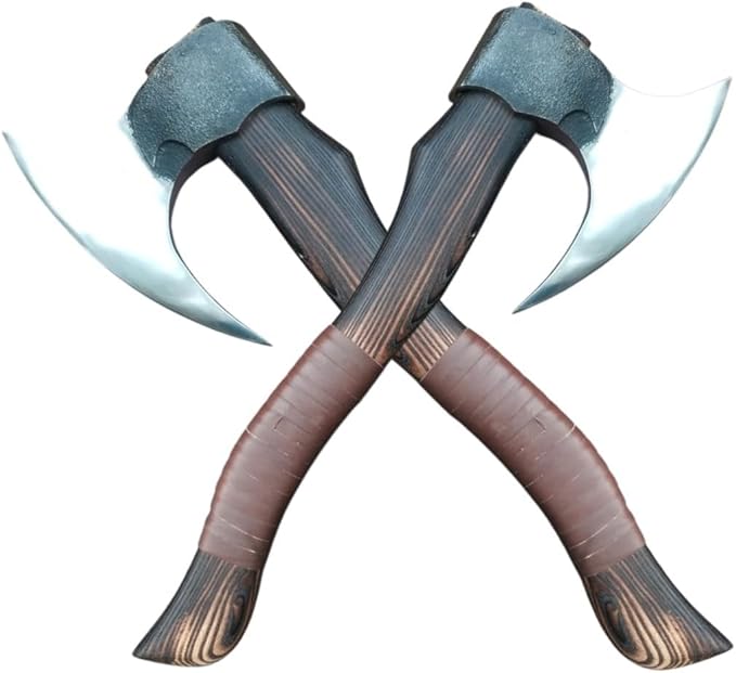 Kacha Store | Custom Handmade Viking Medieval Axe with GiftHand AxesViking Gifts for MenCamping TomahawkBeardedValhalla Ax with Leather Sheath (Battle)