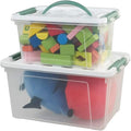 Jekiyo Clear Latching Box Plastic Storage Bin 2 Packs(6 Quart&amp14 Quart)