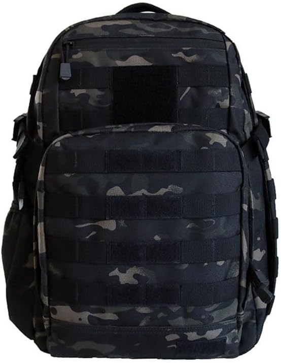 Outdoor Sports Pack Hiking Bag Rucksack Knapsack Combat Camouflage Tactical Backpack- Black CP Medium