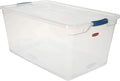 United Solutions Cleverstore Clear Latching Storage Tote w/Lid 95 Quart 29 L x 17-3/4W x 13-1/4H Lot of 4