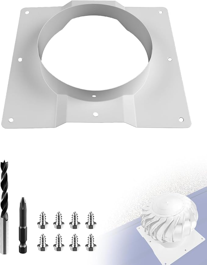 1 Pcs 8 Inch Container Roof Vent Adapter for Whirlybird Turbine Multifunctional Roof Ventilation System Adapter Compatible with Conex Container Vent and Solar Roof Fan