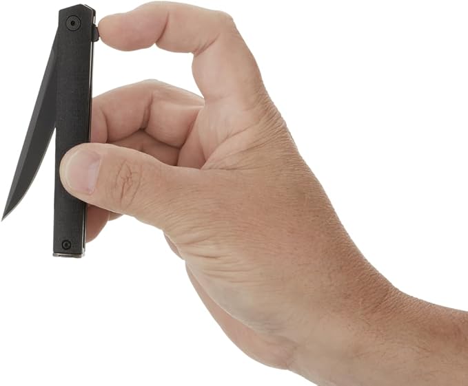 CRKT CEO Everyday Carry EDC Pocket Folding Knife with Liner Lock: AUS 8 Plain Edge Blade Glass-Reinforced Nylon Handle Reversible Pocket Clip 7097K