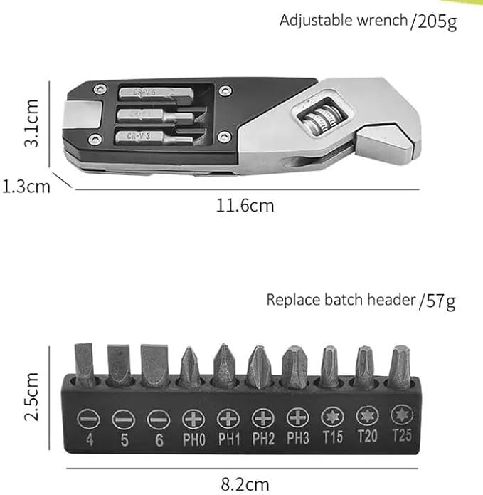 Outdoor Camping Gadget Adjustable Foldable Wrench EDC Multi Tool Wrench With