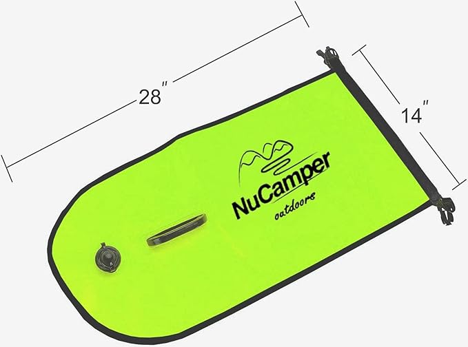 NuCamper Swim Buoy for Open Water Swimmers With Adjustable Waist Belt Waterproof Dry Bag Swim Bubble For Safty Swimming Training Snorkeling Kayaking Diving Boating Large Capacity 28L
