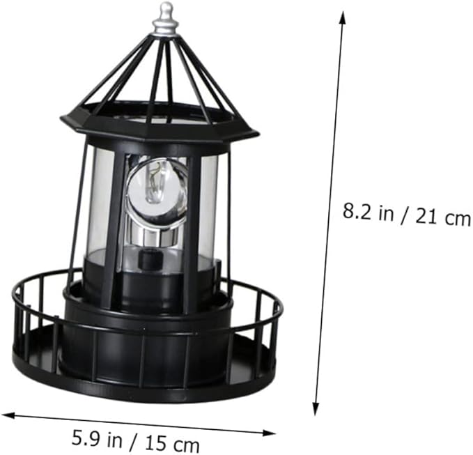 DOITOOL Led Solar Revolving Lighthouse Light Outdoor Rotating Landscape Lamp Waterproof Solar Powered Lantern for Garden Patio Yard Decoration