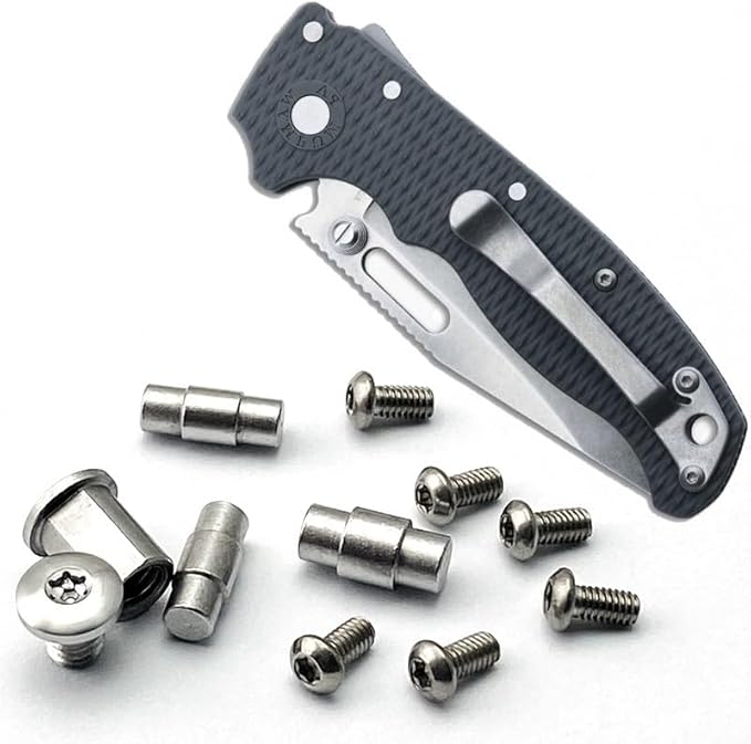 1 Set Knife Handle Screw Fits for Demko AD20.5 Custm CNC Stainless Torx Screws DIY Replacement Accessory(Black)
