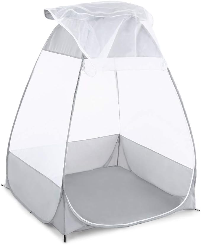 Single Outdoor Net Shelter for Camping Quick Folding Tent for Yoga Portable Tent Gray