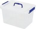 12 Liter Lidded Storage Bin with Handle Latching Storage Box Plastic Clear Tote Bin Set of 1