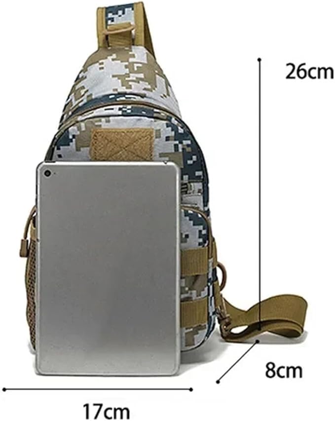 Tactical Shoulder Bag Men Hiking Backpack Nylon Outdoor Hunting Fishing Molle Trekking Sling Bag(Khaki)