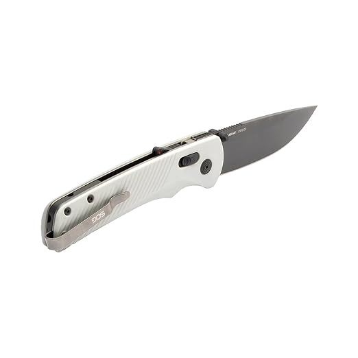 SOG Flash AT Daily Carry Ambidextrous Pocket Compact Folding Knife | Ergonomic Handle for Enhanced Grip | D2 Steel Blade Concrete/Cool Gray