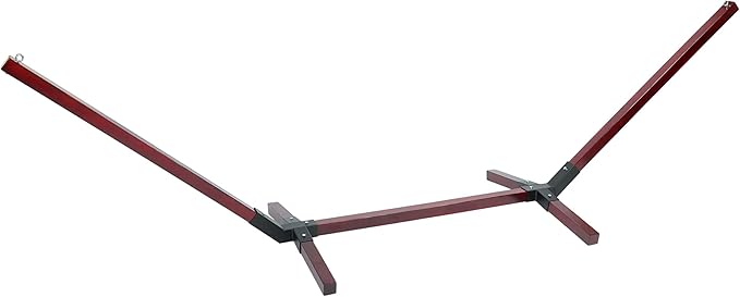 KUAFU 9-14 FT Wooden Hammock Stand Adjustable Wood Hammock Chair for for Backyard Patio or Camping Trip Accommodate 2 Person 650lbs Weight Capacity