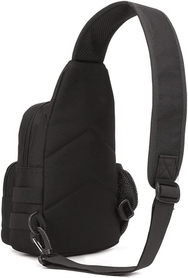 UNISTRENGH Tactical Sling Bag Chest Pack Molle Daypack iPad Mini Military Shoulder Bag Crossbody Duty Gear Backpack (Black)