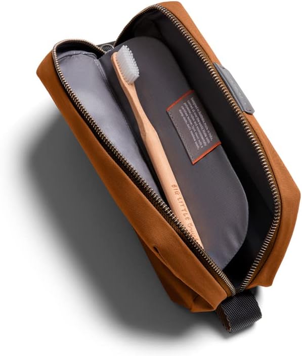 Bellroy Toiletry Kit (Unisex Toiletry Bag Zipper Closure Water-Resistant Lining Toothbrush Sleeve with Magnetic Closure Internal Mesh Pocket Organization) -Bronze