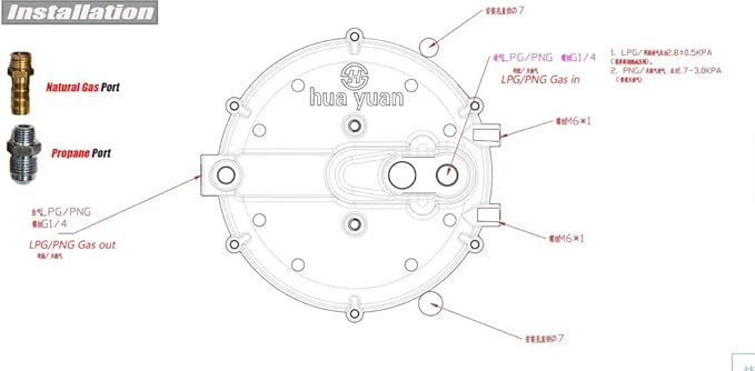 Natural Gas Conversion Kit Compatible with Duromax XP12000EH Generator 12KW LP 18HP Dual Fuel LP