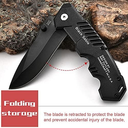 DOOM BLADE 3-piece Spring Assist Folding Pocket Knife with Pocket Clip Hunting Camping Tactical Knives - Military Style - Tactical Knife with Liner Lock