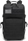 45L Military Tactical Backpack Large Army 3 Day Assault Pack Molle Bag Backpacks Hiking Fishing Rucksack (Black)