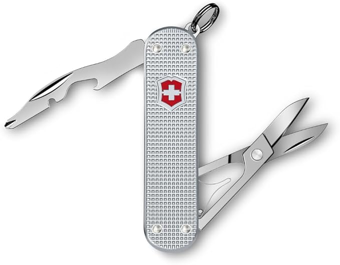 Victorinox Companion Slim Alox Pocket Tool 5 Functions Small with Scissors and Screwdriver Swiss Made - Silver