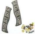 1 Pair Custom Handle Patch Fits for Benchmade 375 Fixed Adamas Linen Micarta Scales Handle with 5 Sets Screws Black
